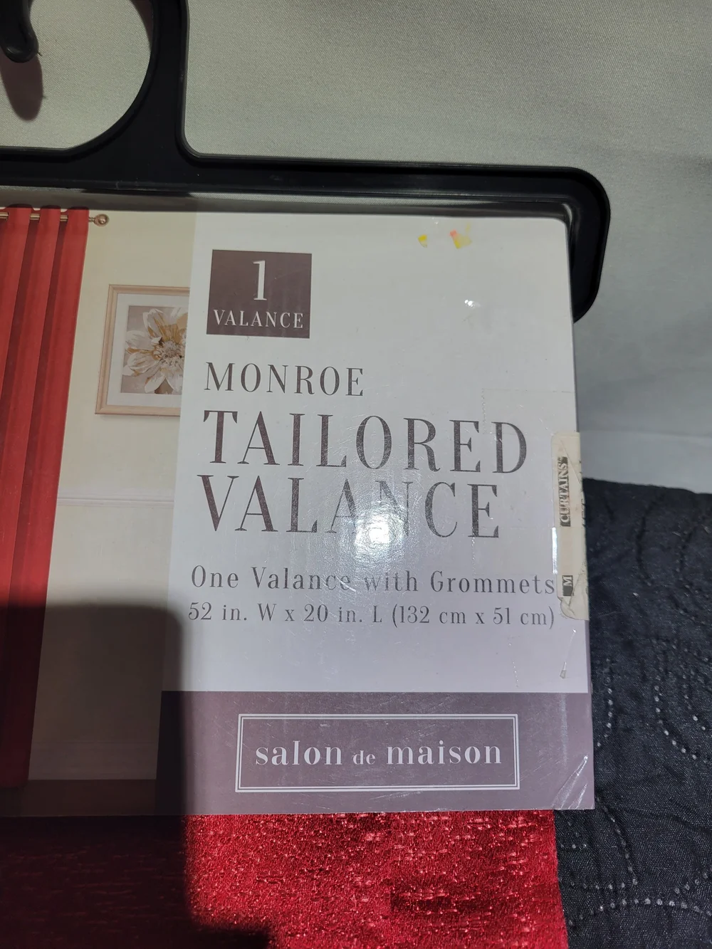 Monroe Tailored Valance Red Window Valance with Grommets